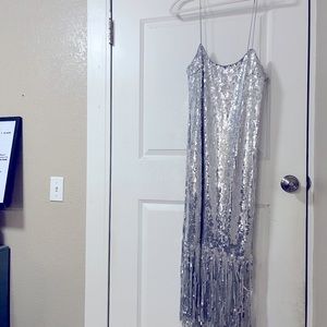 Forever 21 Silver Sequin Flapper Dress